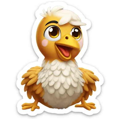 CHIKEN WINGS HAPPY sit sticker