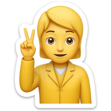 yellow character touching temple with one finger, classic Apple emoji style sticker
