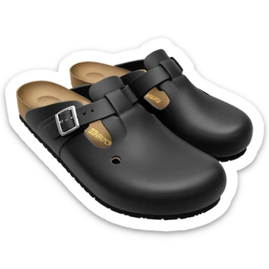 black boston birkenstock clog emoji sticker