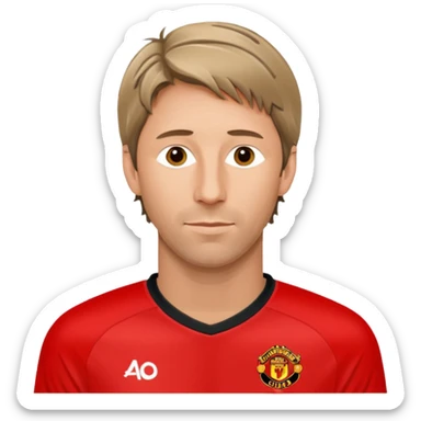 Van der Sar Dutch footballer in red Manchester United jersey minimal details no text no background sticker