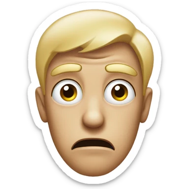 a face that is puzzled as to what is happening and a slight disgust sticker