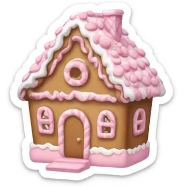 pastel pink gingerbread house sticker