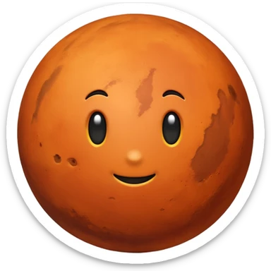 realistic mars planet emoji sticker