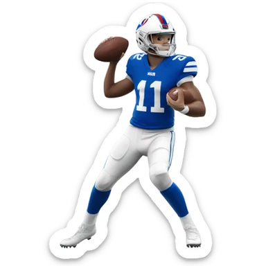 Josh Allen playing football sticker