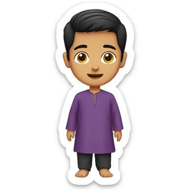 A malay boy wearing kurta sticker
