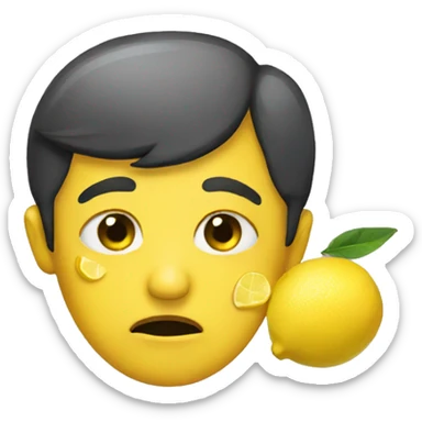 A person crying lemons sticker