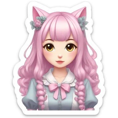 Pastel Edgy Kawaii Cute Beautiful Elegant Pretty Anime Punk Lolita Catgirl sticker