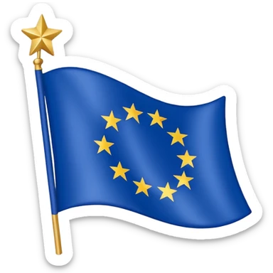 european union flag waving sticker