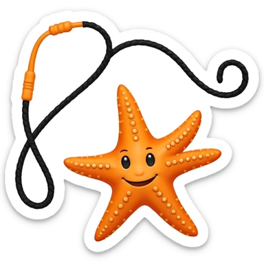 Starfish with face and a black whip sticker