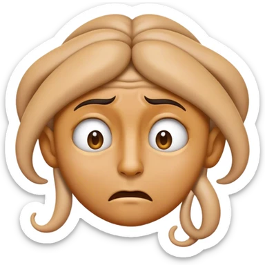 create a custom emoji of a character inspired by Swarley, featuring a contorted, strained expression with narrowed eyes, suggesting discomfort or intense concentration. sticker