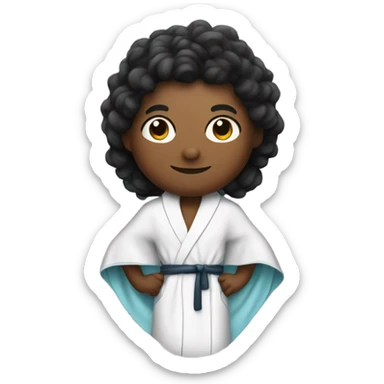 Superhero wearing bathrobe as a cape sticker