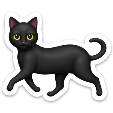 Black cat escaping sticker