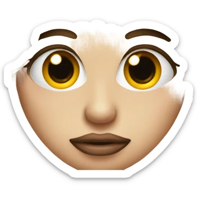 Emoji with two lines for eyes and puckered lips sticker