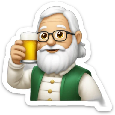 Père Noël qui offre un verre de bière à un enfant comme cadeau sticker
