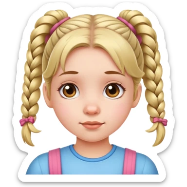 cute young girl with pigtails sticker