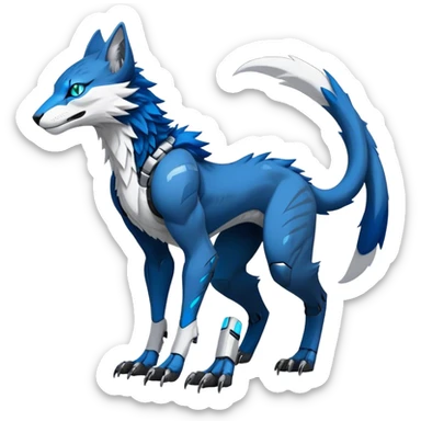 Modern Futuristic Feral Cyborg-Vernid-Sergal-Feline-Trico-species by LiLaiRa full body sticker