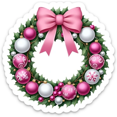 white and pink christmas reef sticker