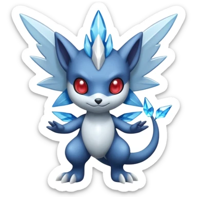 Elemental dark dusky mechanical frosty fairy-like fantasy epic rare Glalie-Sneasel-Togetic-Pokémon-Fakémon-hybrid-creature sticker