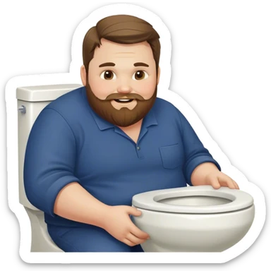 Extremely Fat JD Vance with beard , smiling in a toilet  sticker