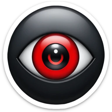 > “Create a custom Uchiha emoji: dark and cold design, based on a red and black Sharingan eye, with shadowy mist around it. Should look like a powerful ninja clan symbol—sharp, minimal, and intimidating.” sticker