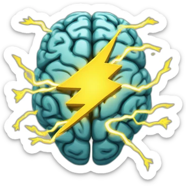 Brain with yellow lightning bolt sticker