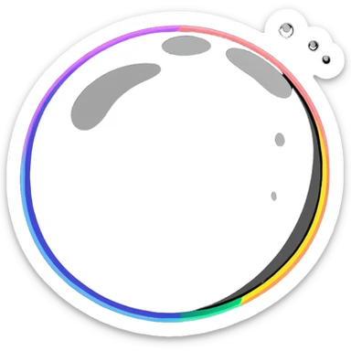 Iridescent soap bubble floating in the air with rainbow colors sticker