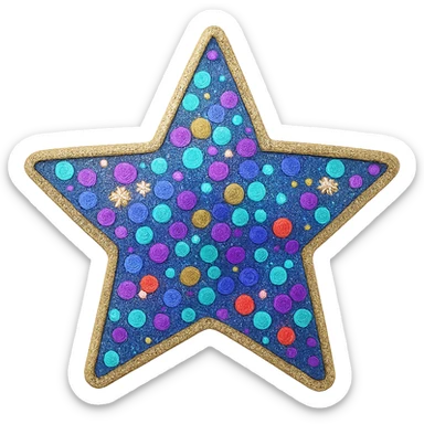 tiny star with a confetti pattern, glamorous and stylish sticker