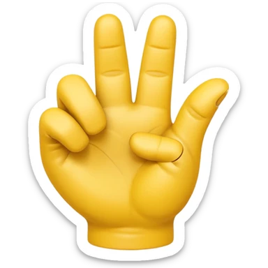 A 3D Apple-style yellow hand emoji, closed fist with only the index finger pointing upward, the finger making a circular motion as if drawing an imaginary circle in the air, dynamic curved motion lines around the finger to show the circular movement, smooth glossy texture, clean minimal background sticker