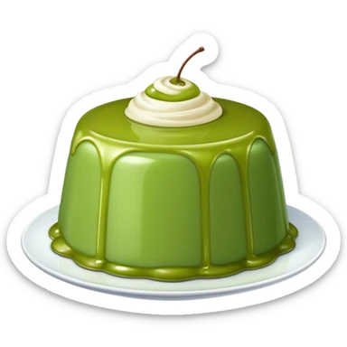Green pudding emoji that looks like Samsung, give me a plain one without plate or container. sticker