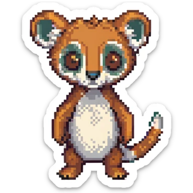 Madagascar Mort in a cute pixel art style sticker