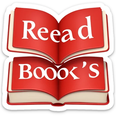 the inscription in red letters "read books" sticker