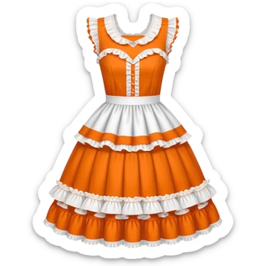 Lolita dress, white and orange sticker