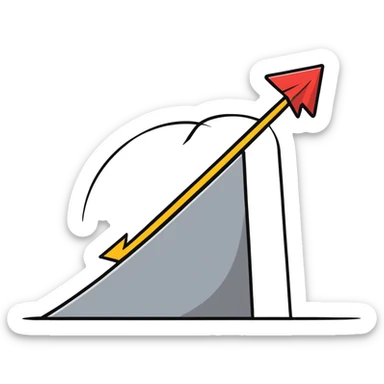 Arrow curving around an obstacle to reach target sticker