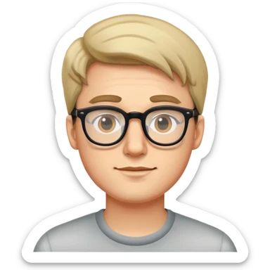 guy w glasses sticker