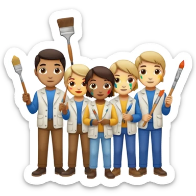 Painters with Paint Stained Faces sticker