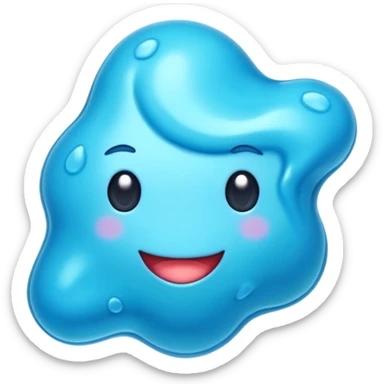 slime con forma irregular y que tiene muchos tonos de azul sticker