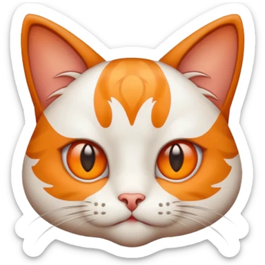 A cat with each eye facing a different direction. The image will be in emoji style. sticker