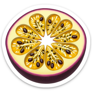 passion fruit sliced juicy sticker