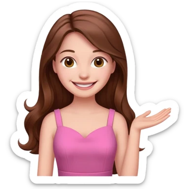 woman Social, diplomatic, stylish — the ultimate people-pleaser. in pink dress long hair 
more dinamic emoji  sticker