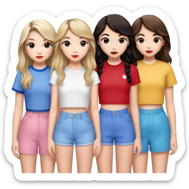 Charlie xcx, Sabrina carpenter, Taylor swift, Olivia Rodrigo, and chappel roan all next to eachother sticker