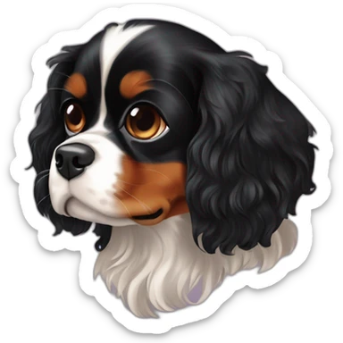 Cavalier King Charles Spaniel Black love sticker