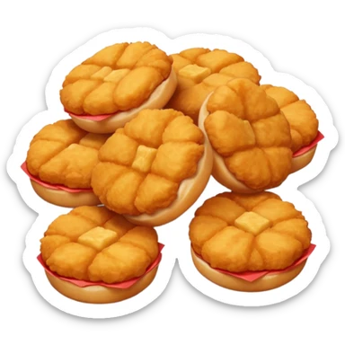 A bunch of chicken nuggets doing six seven sticker
