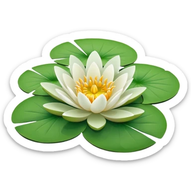 flower on lilypad sticker