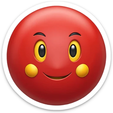 Uma pokébola redonda e simpática, vermelha em cima, branca embaixo, com uma faixa preta no meio e um botão branco central, com brilho suave e aparência limpa de emoji. sticker