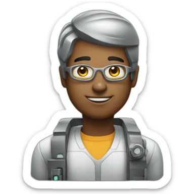 Robotic software engineer sticker