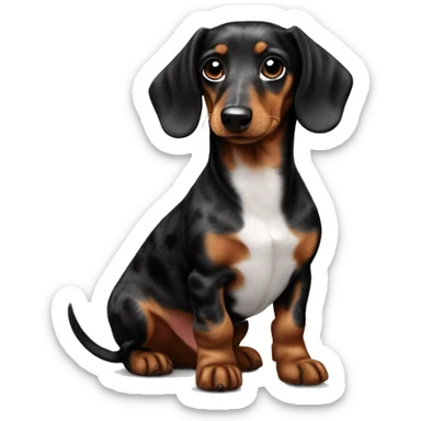Black merle mini dachshund  sticker