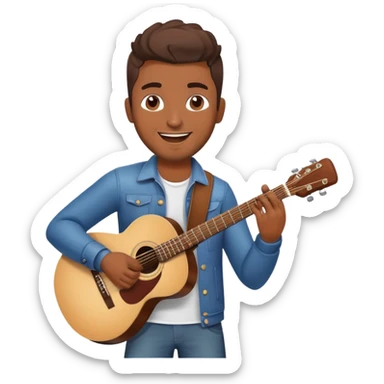 Happy Rock Pop Music Male Musician in his 30s dressed with trendy style sticker