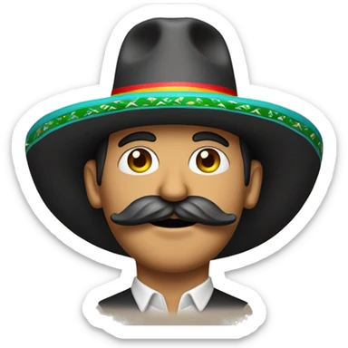 Un homme mexicain avec une moustache, un sombrero et des maracas sticker