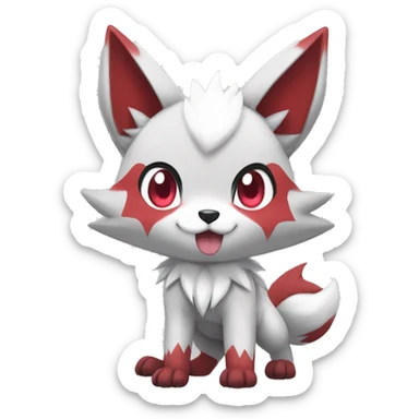 Kawaii Chibi Poochyena-Zangoose-Lycanroc-Pokémon Full Body sticker