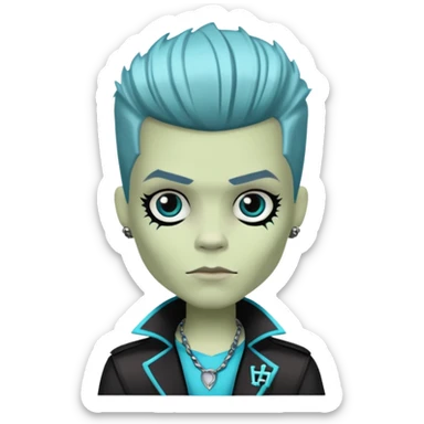 Frankie stein monster high doll boy with 5-o-clock shadow  sticker